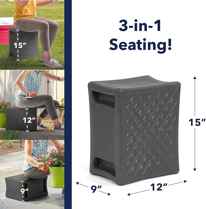 Simplay3 Handy Home 3-Level Heavy Duty Work/Garden Seat - 12" x 15"...