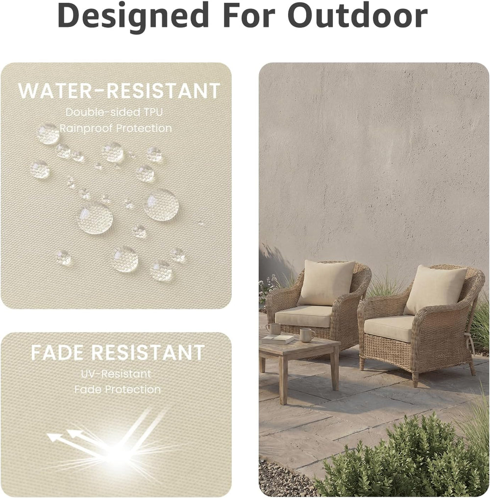 PatioGlow Outdoor Seat Cushion Set, 22" x 22" x 3.5", Set of 2...