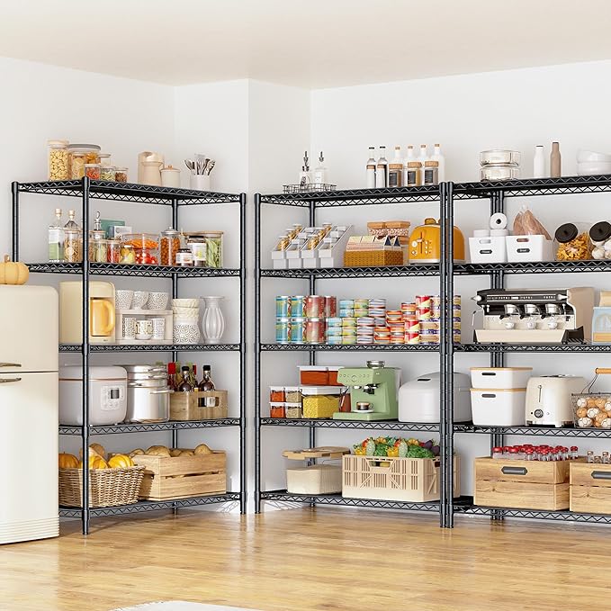 5 Tier Storage Shelves 71"H Wire Shelving Adjustable Metal Shelving,1000...