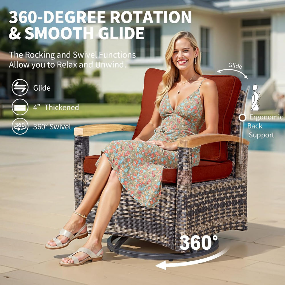 MEISSALIVVE 8 Pieces Outdoor Patio Furniture Sets, Wicker Patio Conversation ...