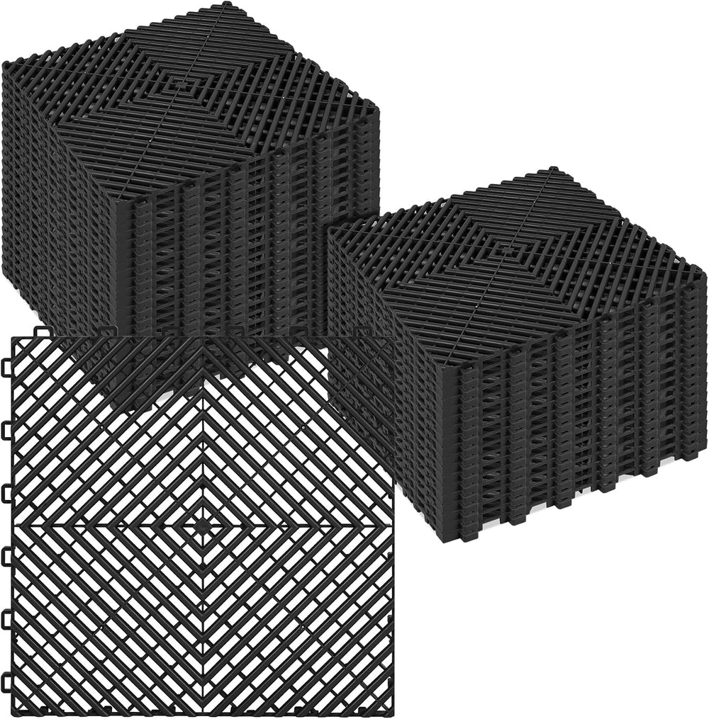 ToLanbbt Interlocking Drainage Tiles 12" x 12" Modular Interlocking...