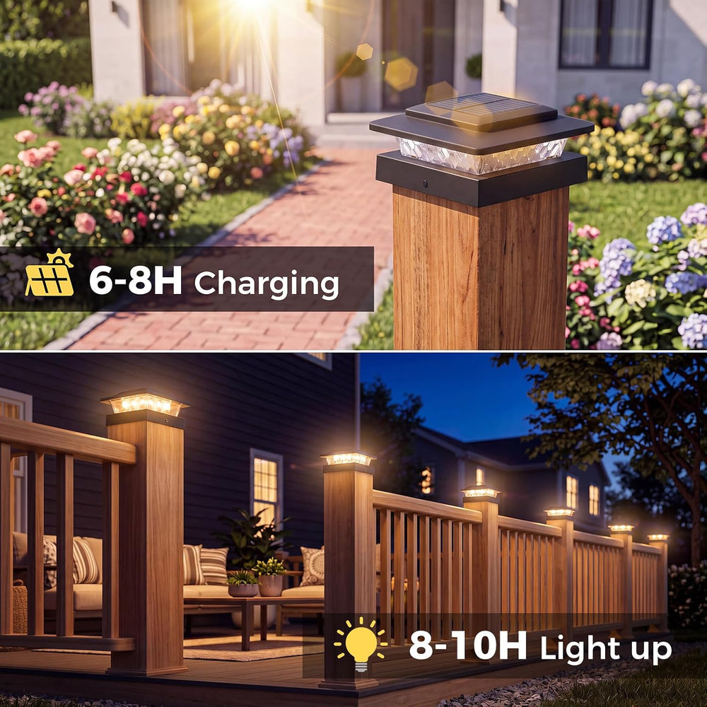kolpop Solar Post Cap Lights 12 Pack, 3 Lighting Modes& 2 Level Brightness