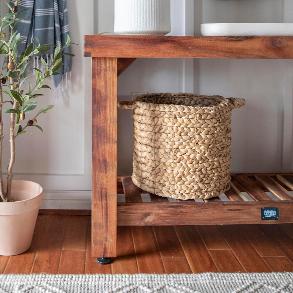 Backyard Discovery 48" Acacia Wood Farmhouse Narrow Console Table with L...