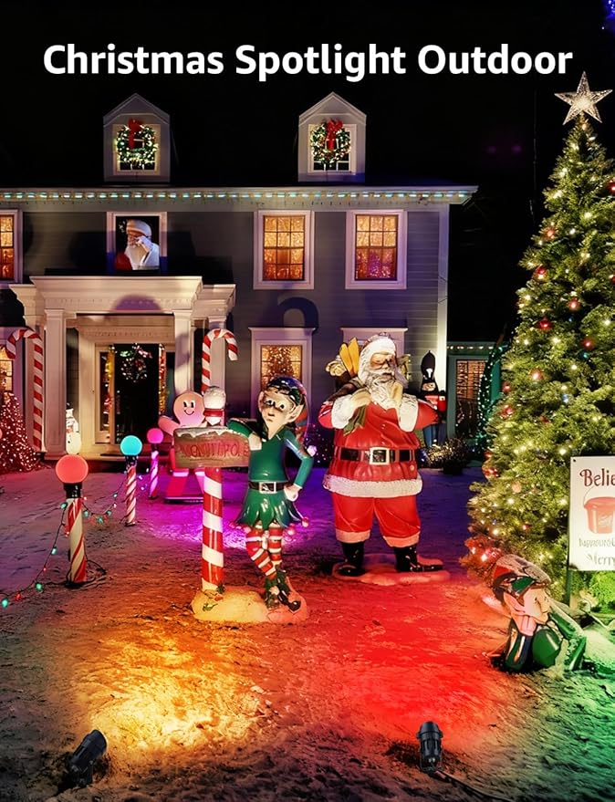 SUNVIE 12W Christmas Low Voltage Landscape Lighting RGB Color Changing LED La...