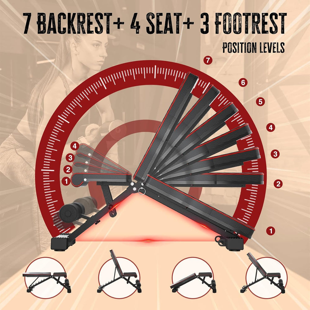 Multi-Function Compact Weight Bench Set Home Gym