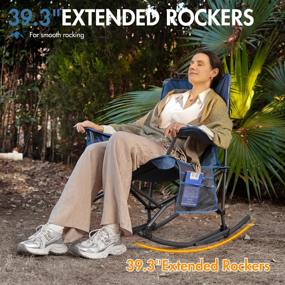 Portal Folding Outdoor Rocking Camping Chair, 350LBS Portable Rocker