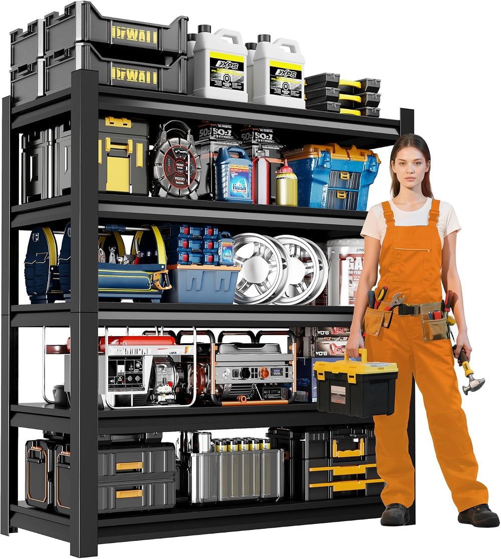 36" W Garage Shelving,5-Tier Heavy Duty Shelving Unit,Adjustable Metal S...