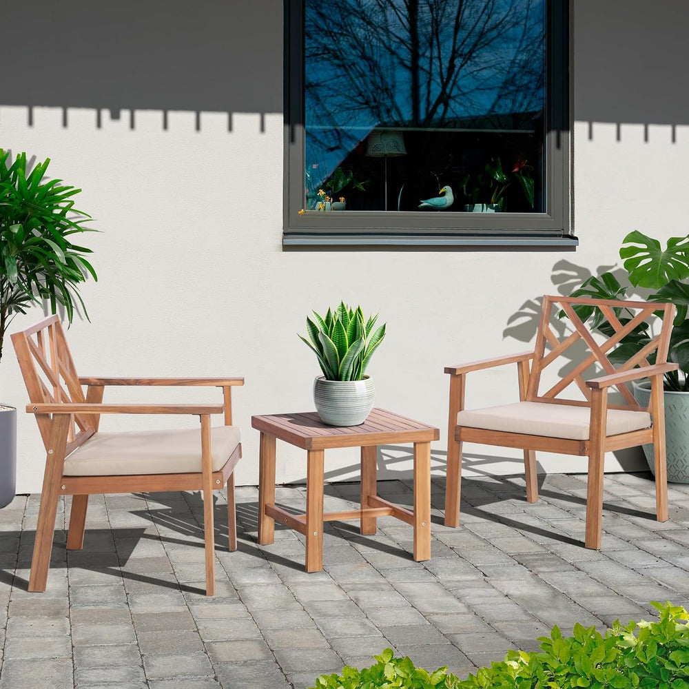 Werph 3-Piece Acacia Wood Outdoor Patio Furniture Set