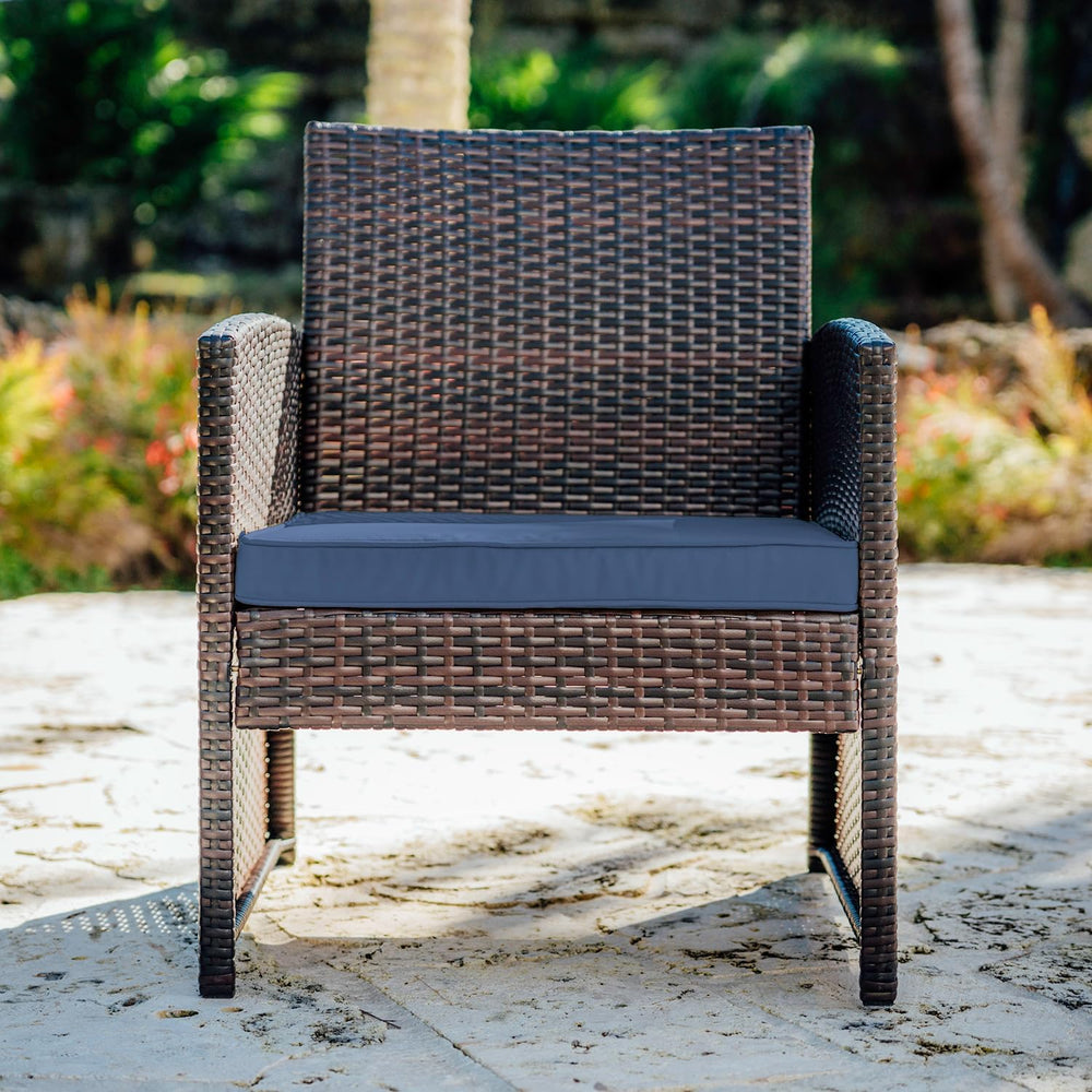 Nestl Wicker Patio Furniture Set - 3 Piece Bistro Table and Chairs Set of 2, ...