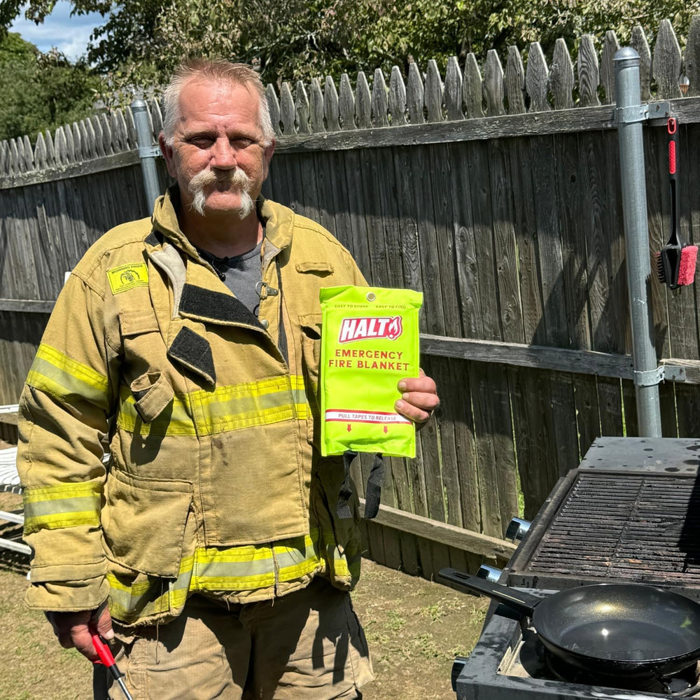 HALT! Emergency Fire Blanket - Rapid Fire Suppression for Home, Kitchen, Car ...