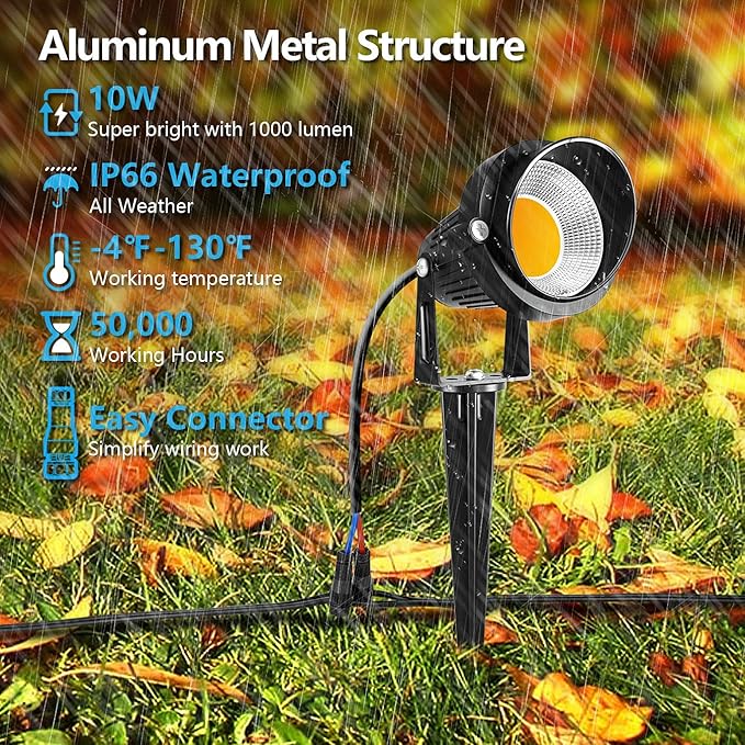 ZUCKEO 10W Low Voltage Landscape Lights LED Landscape Lighting with Connector...