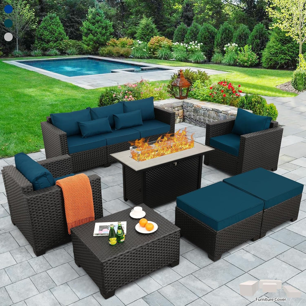 Outdoor Patio Furniture 60000 BTU Outdoor Propane Fire Pit Table Patio Furnit...