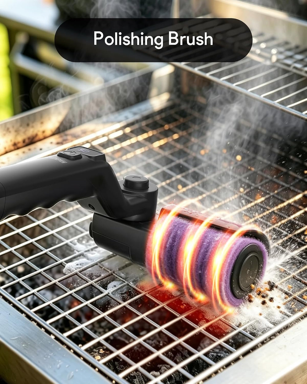 Upgraded Cordless Spinning Electric Grill Brush | 4000mA Battery, 500 RPM, 4 ...