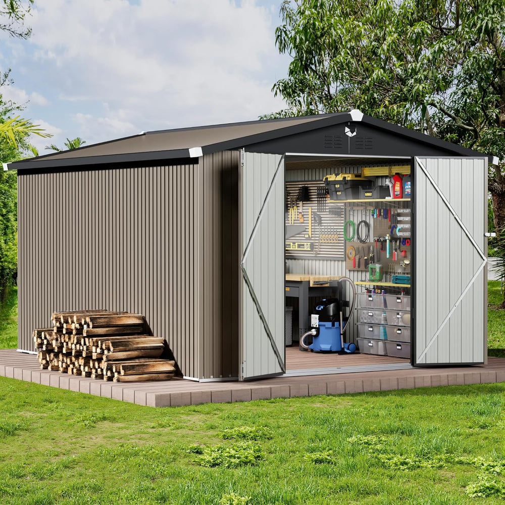 Metal Storage Shed 10x12 FT Outdoor Storage Building