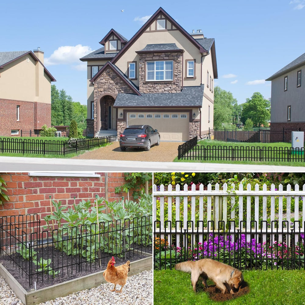 10 Panels No Dig Animal Barrier Fence, 13in(H) x 14ft(L) Garden Edging Border...