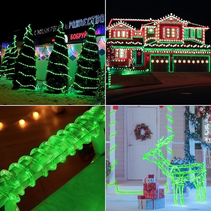 50ft LED Rope Lights Outdoor, 360 LED Connectable and Flexible Tube Lights wi...