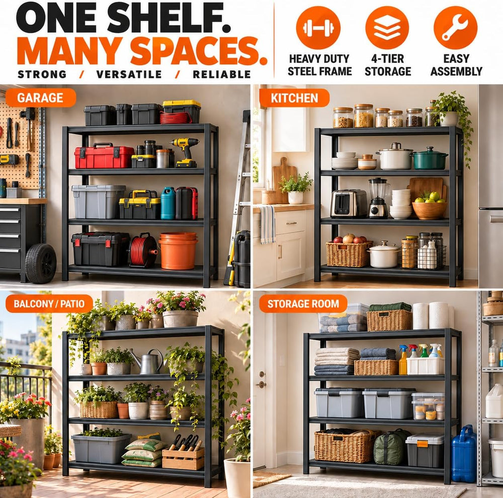 Garage Shelving Heavy Duty Storage Shelves Boltless Unit 44"H x 40"...