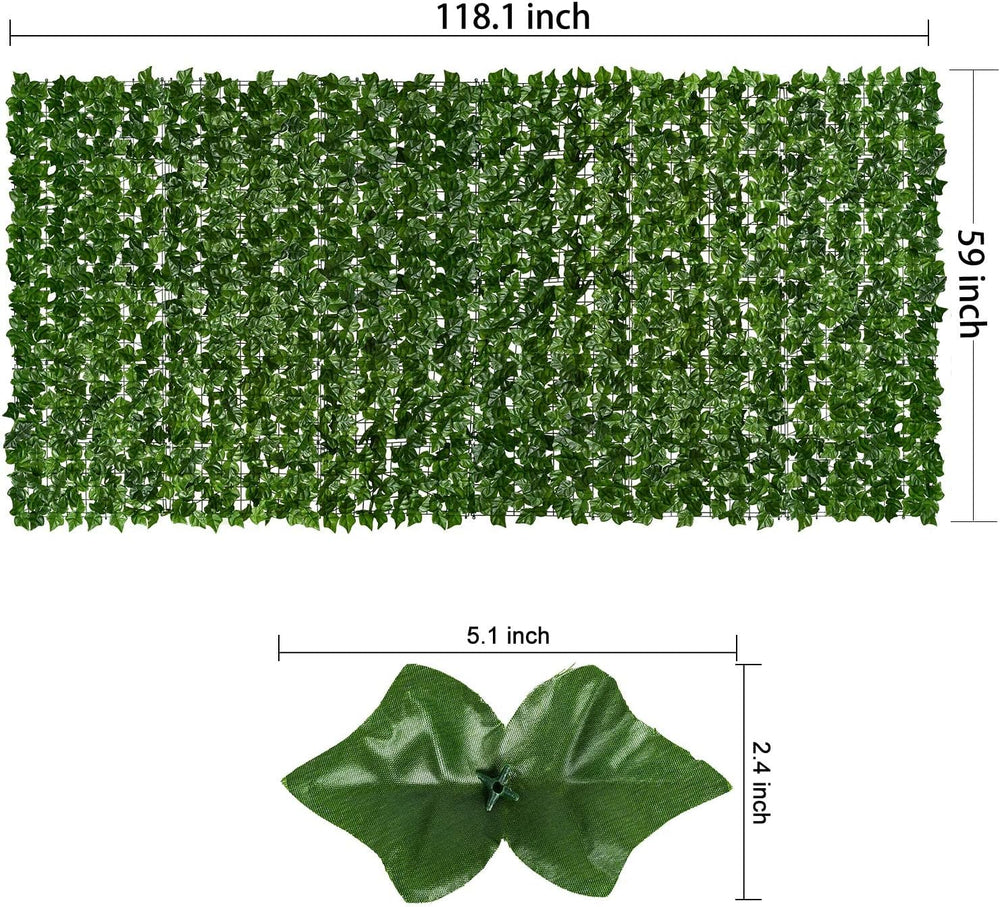 DearHouse Artificial Ivy Privacy Fence, 118x59in Artificial Hedges Fence and ...