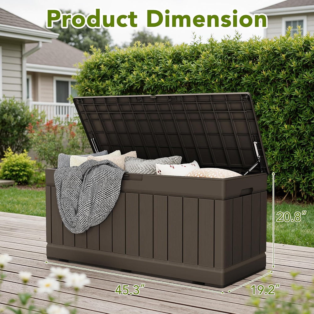 Devoko 78 Gallon Deck Box, Waterproof Resin Outdoor Storage Box