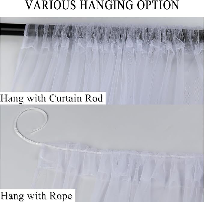 Patio Screen Mesh Outdoor Curtains Waterproof Sheer Lightweight Bug Netting f...