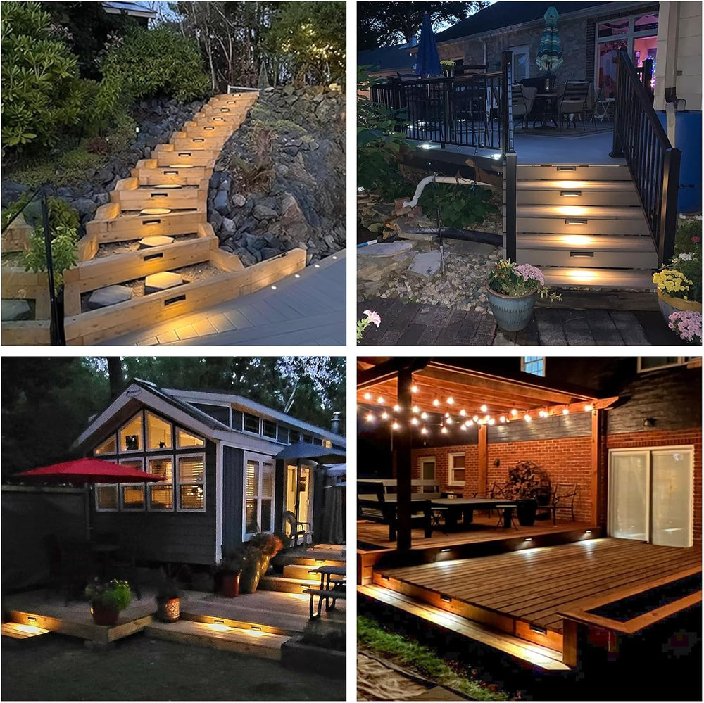 GKOLED 6-Pack Low Voltage LED Linear Step Lights, Black, 2700K
