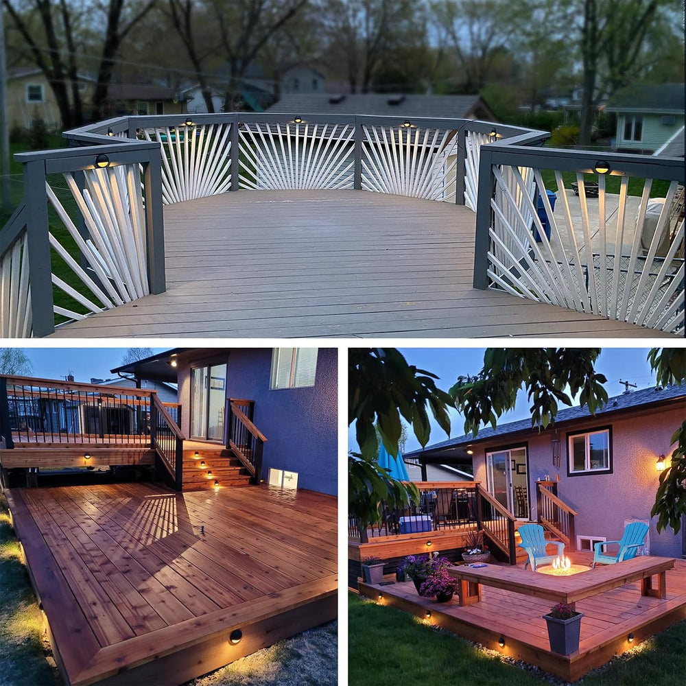 GKOLED 12 Pack Low Voltage LED Deck Lights, Landscape Step Lights Fixtures, 2...