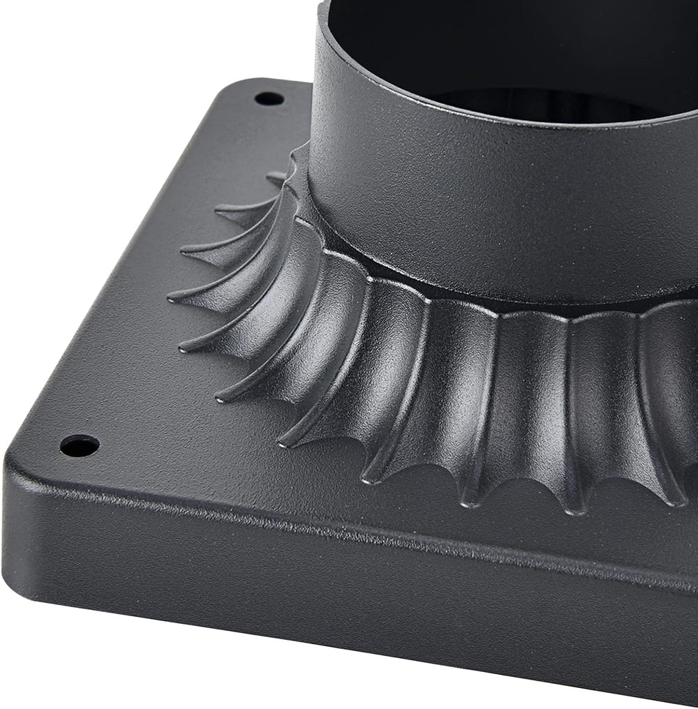 Pier Mount Base 6 Pack, Outdoor Post Light Adapter Matte Black