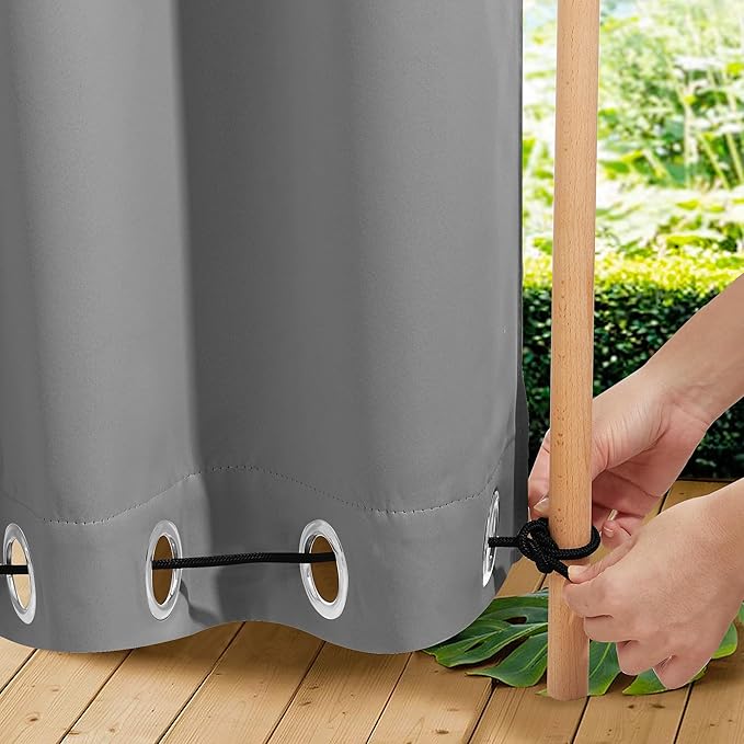 NICETOWN 2 Panels Outdoor Curtains for Patio Waterproof & Windproof, Extr...