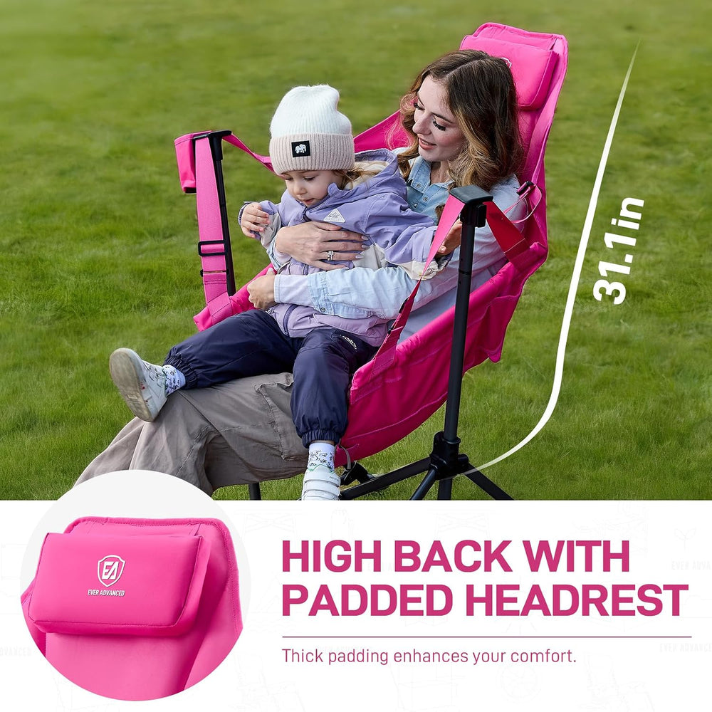EVER ADVANCED Padded Oversized Hammock Camping Chair, Compact Heavy Duty Swin...