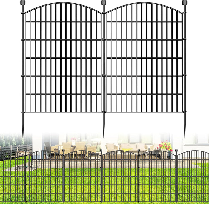 10 Panel No Dig Decorative Garden Fence 40" H x 23.6'L Outdoor Dog Barrier