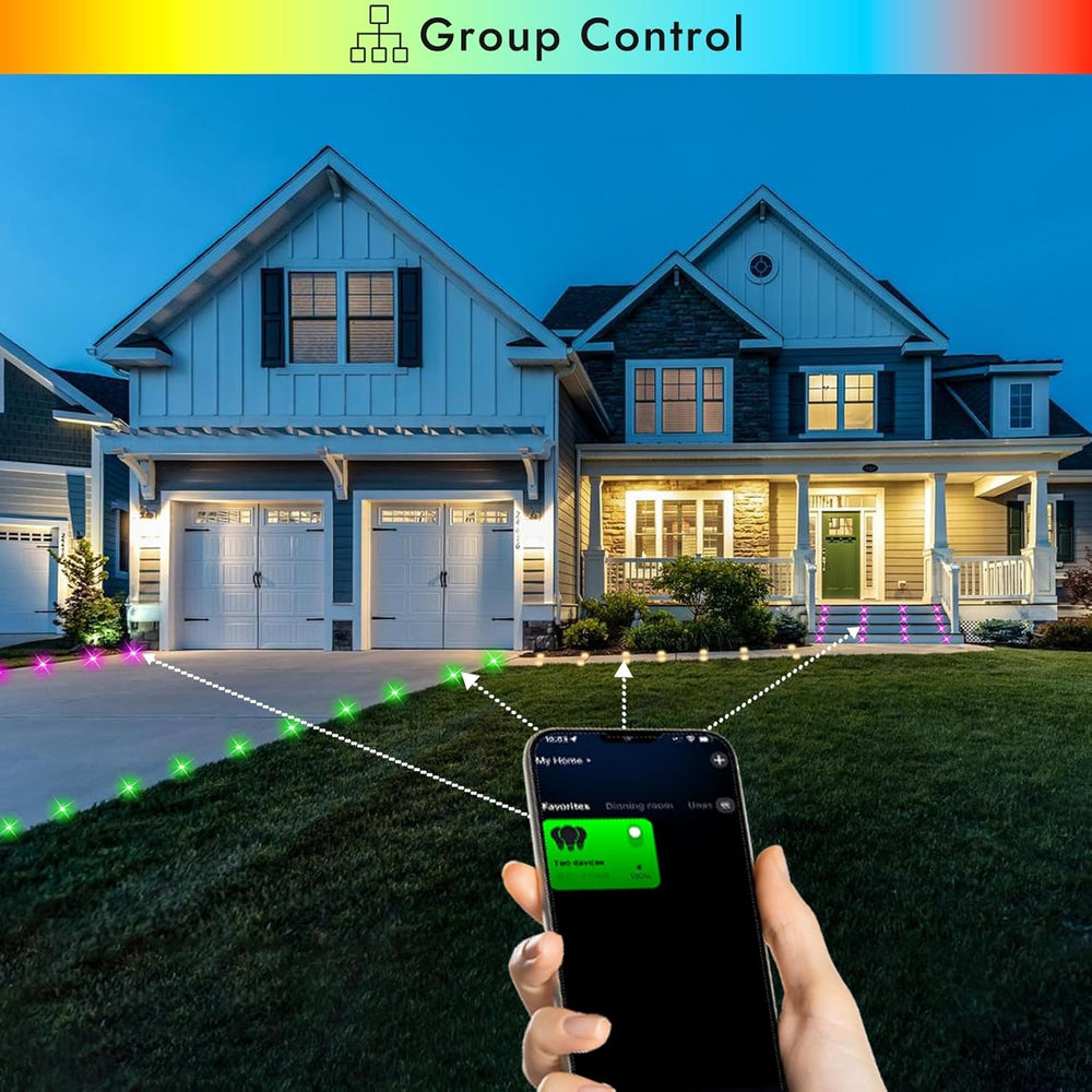 FVTLED LED Deck Lights Kit, 50pcs Φ1.22 WiFi Smart Phone Control Low Voltage ...