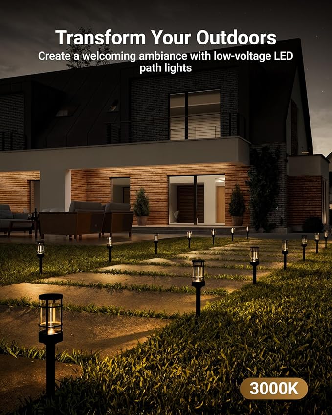 Sunco 6 Pack Low Voltage Garden Pathway Lights, LED Landscape Pathway Lightin...