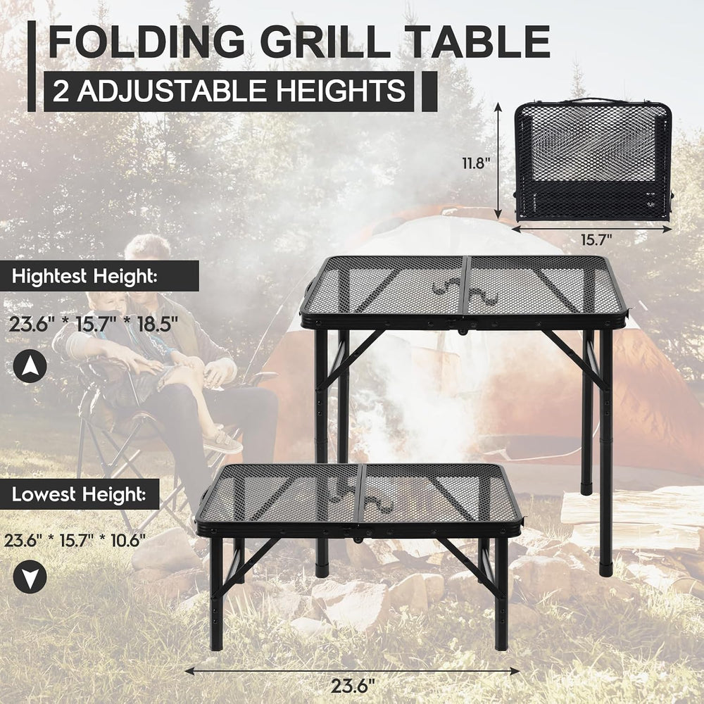 Camping Portable Folding Matel Grill Table,2x1.3 FT