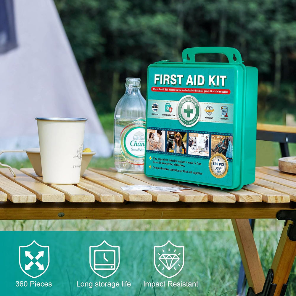 General Medi 360 Pieces Hardcase First Aid Kit - Comprehensive Large First Ai...