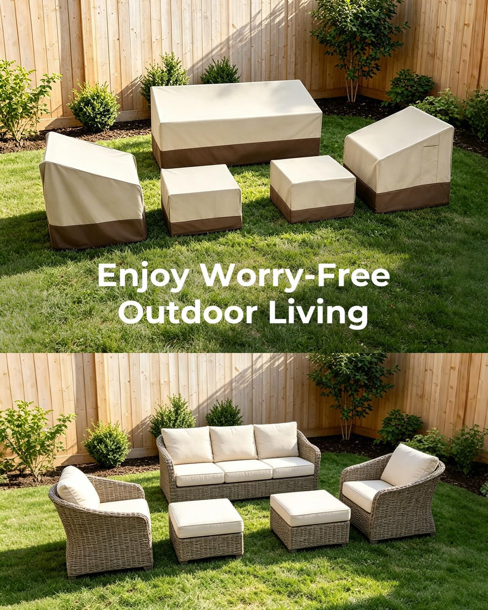 loriano 5 Piece Patio Furniture Covers Set 600D Oxford Fabric Waterproof
