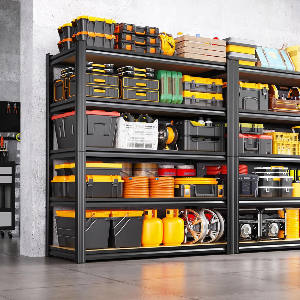 5-Tier Garage Shelving Heavy Duty Storage Shelves, Adjustable Shelving Unit, ...