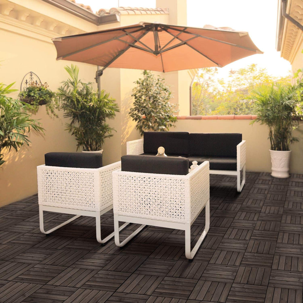 Yaheetech 27PCS Interlocking Deck Tiles Outdoor Patio Floor, Black