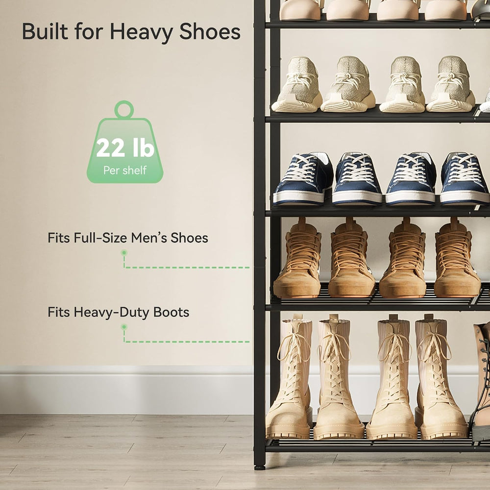 Shoe Rack for Closet, Metal Shoe Organizer, 10 Tier Garage Shoe Rack Max Hold...