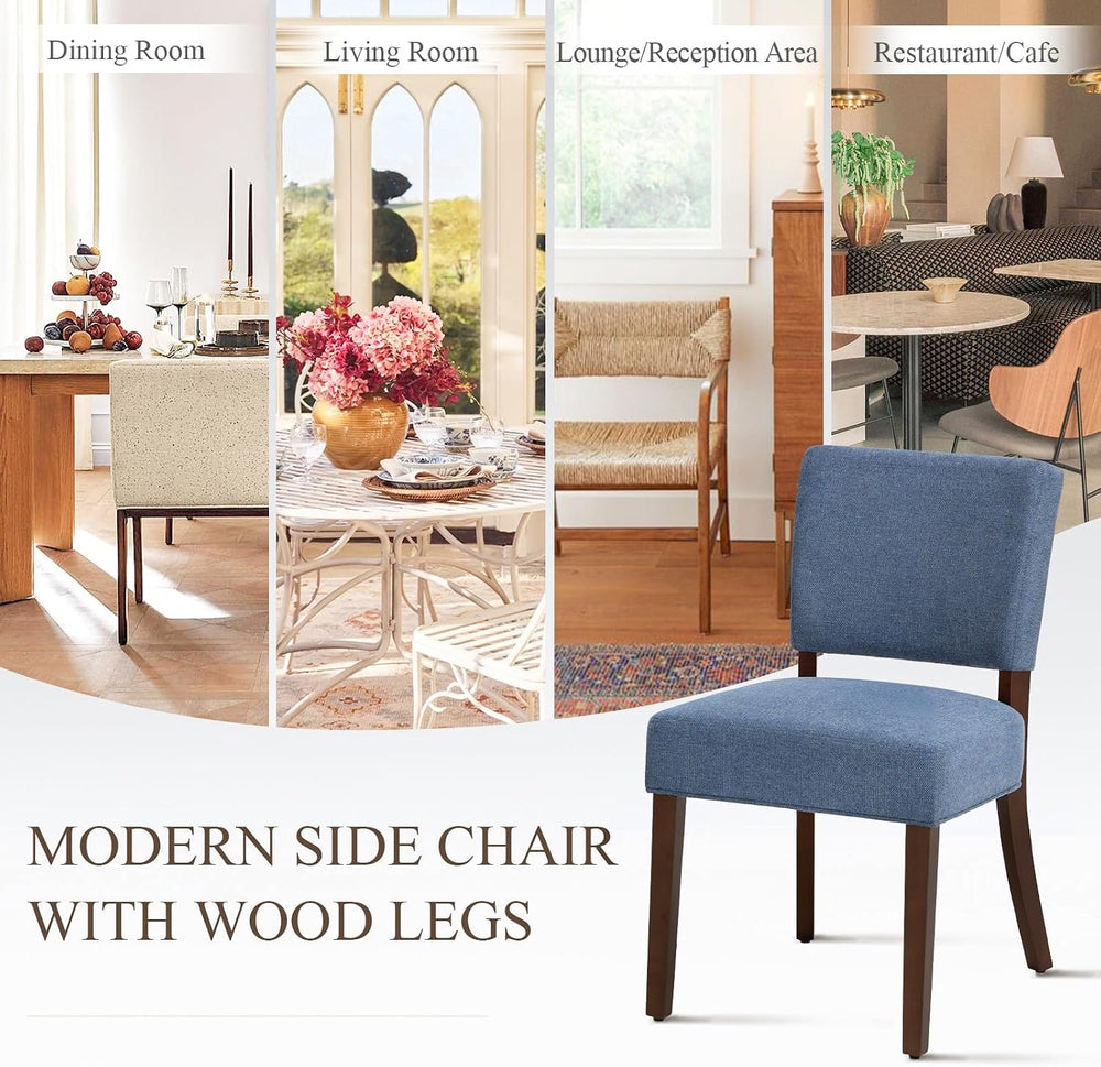 MALOL Upholstered Dining Chairs Set of 2, Fabric Kitchen Chairs with Padded S...
