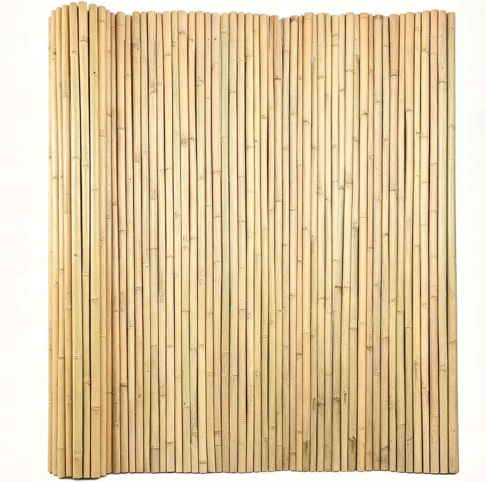 Bamboo Rolled Fence 4ft H x 8ft L x 0.7In D, Eco-Friendly Natural Bamboo Fenc...
