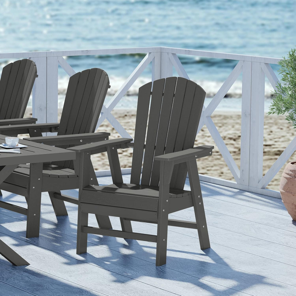 WestinTrends Dylan Outdoor Patio Shell-Back Adirondack Dining Chair Weather R...