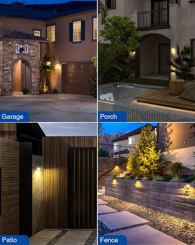 Peasur Solar Lights Outdoor Waterproof 16 Pack, Warm White 140LED Motion Sens...