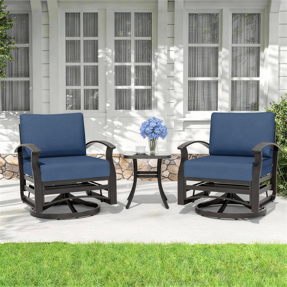 Kurapika 3 Pieces Patio Furniture Set, Outdoor Aluminum Swivel Gliders Rocker...