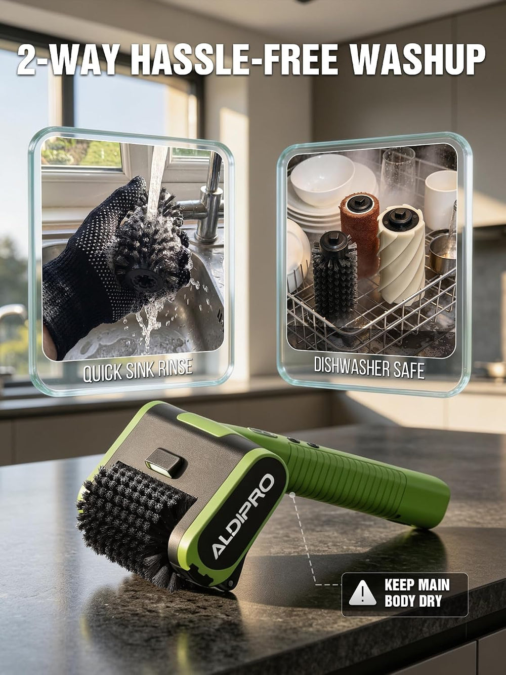 2-in-1 Electric Grill Brush & Ice Scraper with 1900 RPM Heavy Duty Motor ...