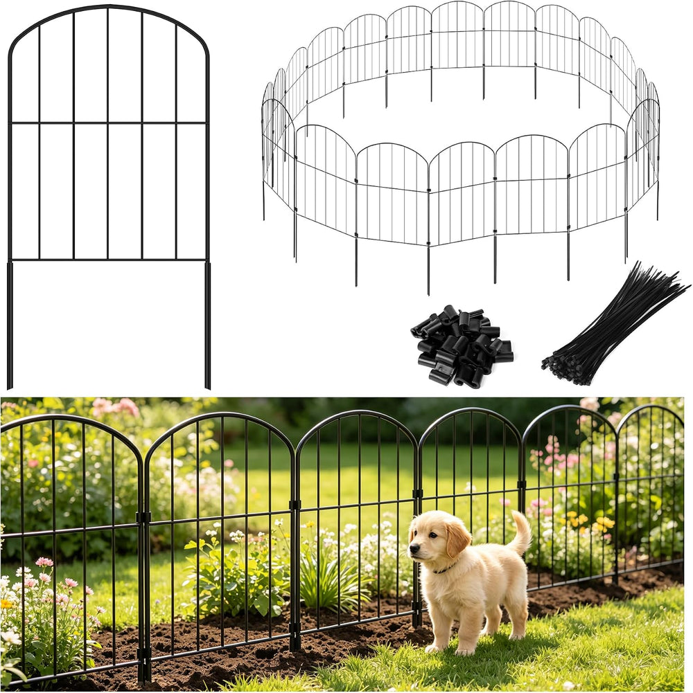 Decorative Garden Fence 24in (H) x 21ft (L), 20 Panels No Dig Garden Fencing ...
