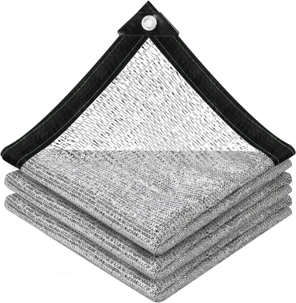vensovo 40% Reflective Aluminet Shade Cloth with Grommets, 6 x 20 ft