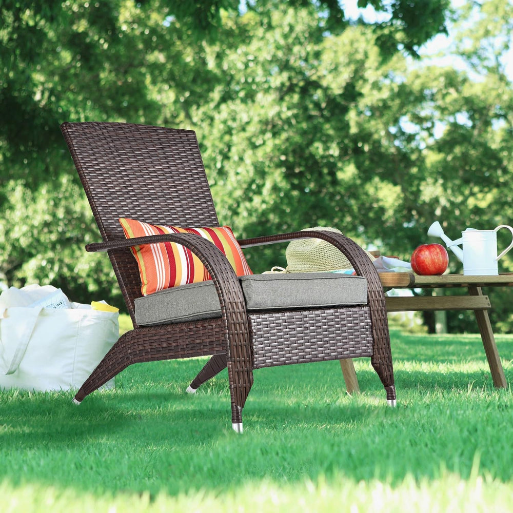 Wicker Adirondack Chair Fire Pit Chairs Oversized Comfy Patio Chairs Outdoor ...