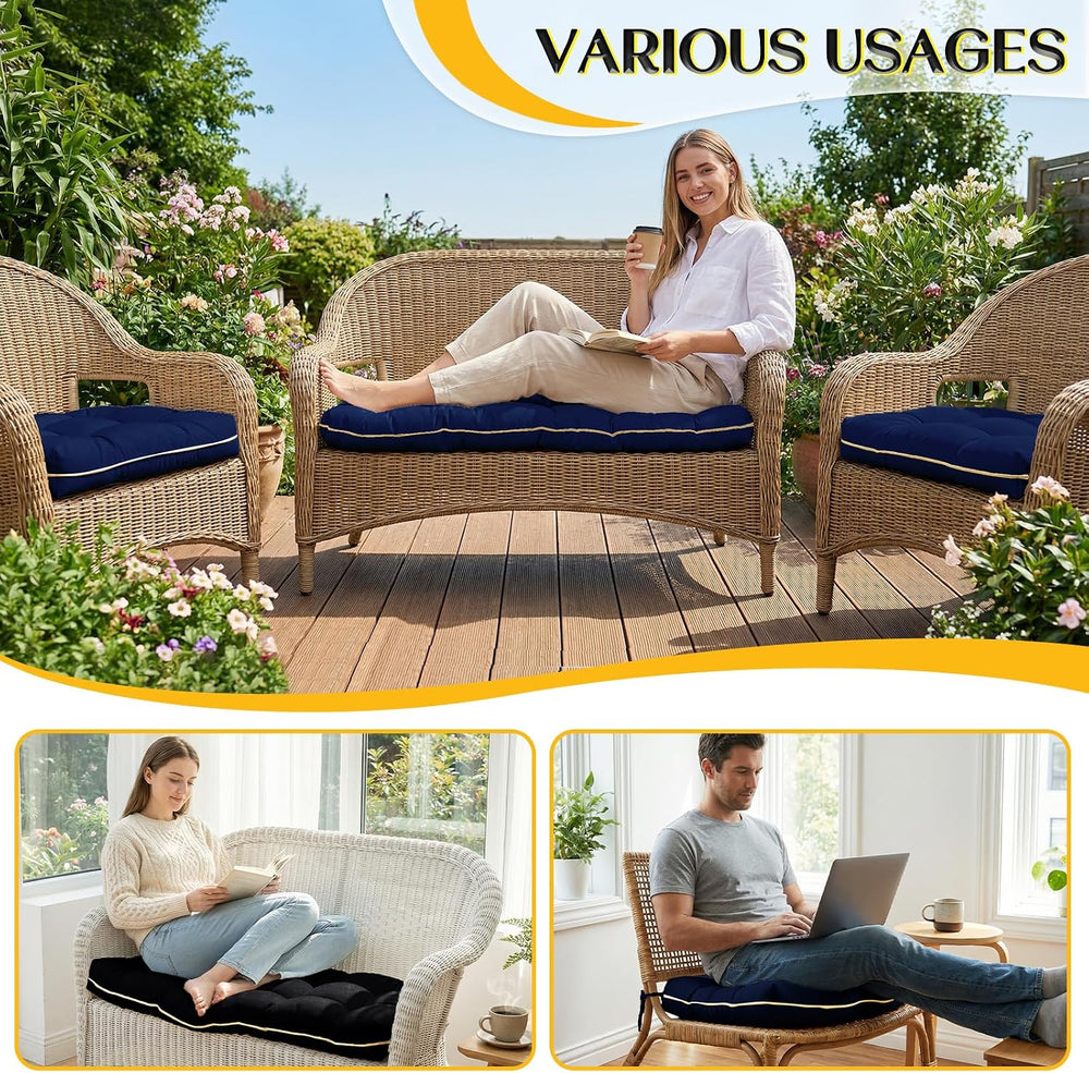 1 MIDDLE ONE Wicker Chair Cushions 3 Pieces Set for Outdoor Furniture, Replac...