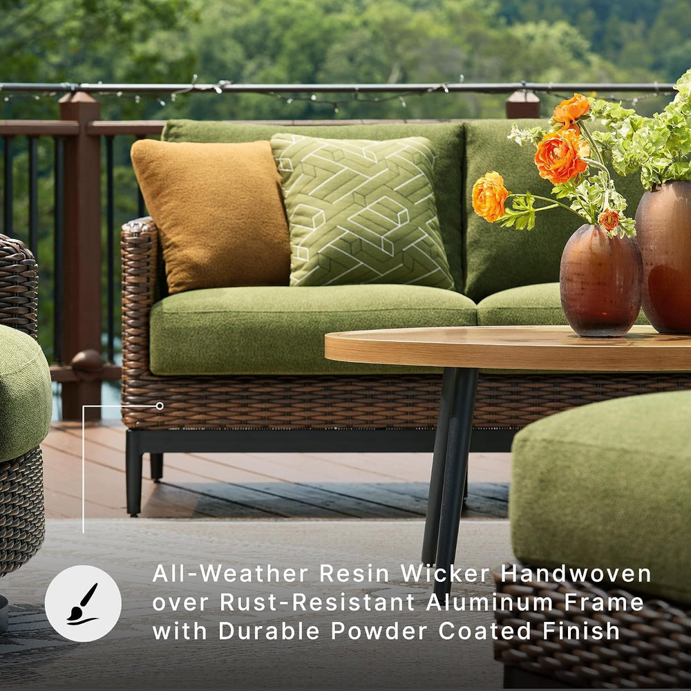 Signature Design by Ashley Horizon Hall Casual Outdoor Sofa with Cushions, Ru...