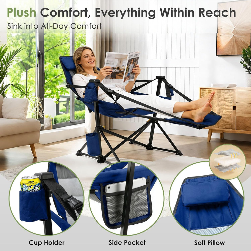 Suteck Hammock Camping Chair with Footrest,500LBS Rocking Chairs, 2Pack